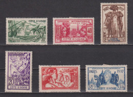 Lot De Timbres Neufs* De Côte D'Ivoire De 1937 YT 133 à 138 MH - Gebraucht