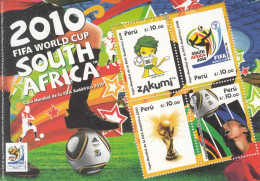 2010 Peru World Cup Football South Africa Souvenir Sheet MNH - Perù