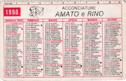 Calendarietto - Acconciature - Amato E Rino - Argenta - Ferrara - Anno 1990 - Tamaño Pequeño : 1981-90