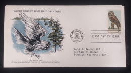 EL)1978 UNITED STATES, WORLD WILDLIFE FUND, WWF, FAUNA, OWLS, CIRCULATED TO NEW YORK - USA, FDC - Unused Stamps