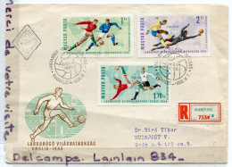 - Cover Recommandé - 3 Stamps, Magyar - Pour Budapest, Anglia, 1966, Football, TBE. Recommandé, Scans. - Cartas & Documentos