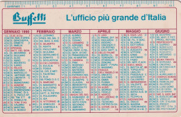 Calendarietto - BUFFETTI - L'ufficio Più Grande D'italia - Anno 1990 - Petit Format : 1981-90