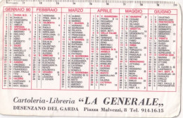 Calendarietto - Cartoleria - Libreria - La Generale - Desenzano Del Garda - Anno 1990 - Tamaño Pequeño : 1981-90