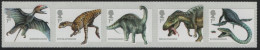 Great Britain 2013 MNH Sc 3237a 1st Dinosaurs Fossil Reptiles From The UK Strip Of 5 - Neufs