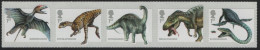 Great Britain 2013 MNH Sc 3237a 1st Dinosaurs Fossil Reptiles From The UKe Strip Of 5 - Unused Stamps