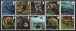 Great Britain 2009 MNH Sc 2784a 1st Land And Sea Mammals Block Of 10 - Unused Stamps