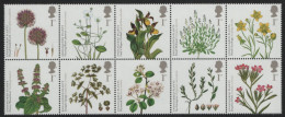 Great Britain 2009 MNH Sc 2669a Endangered UK Plants Block Of 10 - Unused Stamps