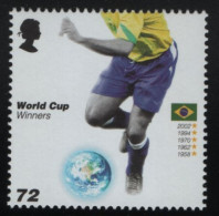 Great Britain 2006 MNH Sc 2377 72p Brasil 1958, 1962, 1970, 1994, 2002 World Cup Of Soccer Winners - Unused Stamps