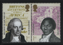 Great Britain 2007 MNH Sc 2457a 1st William Wilberforce, Olaudah Equiano Abolition Of Slavery Pair - Unused Stamps