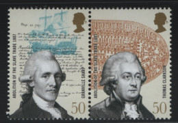 Great Britain 2007 MNH Sc 2459a 50p Granville Sharp, Thomas Clarkson Abolition Of Slavery Pair - Unused Stamps