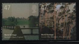 Great Britain 2005 MNH Sc 2285a 47p Blenheim Palace, Blue Mountains World Pair Heritage Sites - Unused Stamps