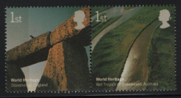 Great Britain 2005 MNH Sc 2283a 1st Stonehenge, Queensland Tropics World Pair Heritage Sites - Unused Stamps