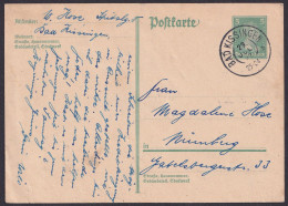 Germany, Reich 1927, V. Schiller, Bad Kissingen Nice Stationery Card To Nürnberg - Andere & Zonder Classificatie