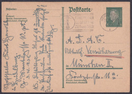 Germany, Reich 1931, Friedrich Ebert, Stationery Card, Heidelberg To München - Otros & Sin Clasificación