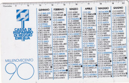 Calendarietto - Cassa Di Risparmio Di Reggio Emilia - Anno 1990 - Tamaño Pequeño : 1981-90