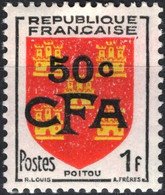 REUNION CFA Poste 307 ** MNH Armoirie écu Blason Coat Of Arm Wappe Poitou Ancienne Province 1953-1954 - Unused Stamps