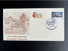 NETHERLANDS 1988 SPECIAL COVER HAAKSBERGEN WATERMILL 14-05-1988 NEDERLAND FILATELIELOKETSTEMPEL OOSTENDORPER WATERMOLEN - Storia Postale