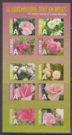 2010 Luxembourg Roses Flowers Complete Miniature Sheet Of 10 MNH @ BELOW FACE VALUE - Ungebraucht