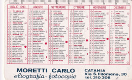 Calendarietto - Eliografia - Ftocopie - Moretti Carlo - Catania - Anno 1990 - Formato Piccolo : 1981-90