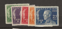 1928 MNH Sweden Mi 208-12 Postfris** - Unused Stamps