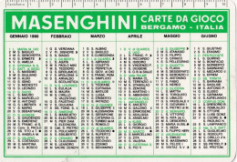 Calendarietto - MASENGHINI - Carte Da Gioco - Bergamo - Anno 1990 - Tamaño Pequeño : 1981-90