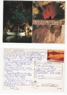 WAITOMO CAVES Postcard NEW ZEALAND Tairua Harbour Stamps Cover To GB Stalactite Stalagmite Minerals 2001 - Lettres & Documents