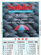 Calendarietto - SUDAFED - Contro Il Raffreddore - Anno 1990 - Tamaño Pequeño : 1981-90