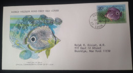EL)1978 ST. LUCIA, WORLD WILDLIFE FUND, WWF, FAUNA, FISH, OCELLATED PATCH, CIRCULATED TO NEW YORK - USA, FDC - St.Lucie (1979-...)