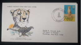 EL)1978 NIGER, WORLD WILDLIFE FUND, WWF, CHEETAH, CIRCULATED TO NEW YORK - USA, FDC - Niger (1960-...)