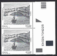 Italia 2007; Venezia Patrimonio Mondiale Dell’ UNESCO, Gondola: Coppia Con Codice Alfanumerico. - 2001-10: Mint/hinged