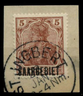 SAARGEBIET GERMANIA Nr 44b Zentrisch Gestempelt Briefstück X7B227E - Gebraucht