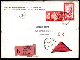 Lettre Recommandé CONTRE-REMBOURSEMENT Rabat - Casablanca MAROC 1958 - Marruecos (1956-...)