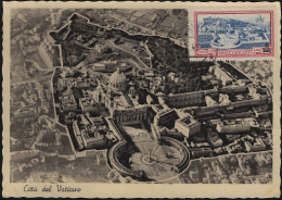 Vatican 1946 Y&T Exp. 7 Sur Carte Maximum. Saint Casimir. Cité Du Vatican, Saint-Pierre - Churches & Cathedrals