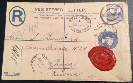 BIRMINGHAM 1899>RIGA, LATVIA-RUSSIA Cover ! GB Queen Victoria Jubilee Issue1887-1900 Postal Stationery Registered Letter - Covers & Documents