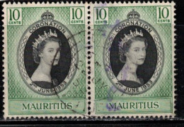 MAURITIUS Scott # 250 Used Pair - QEII Coronation - Mauricio (...-1967)