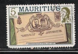 MAURITIUS Scott # 460 Used - QEII & Postal Card - Mauricio (...-1967)