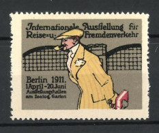 Reklamemarke Berlin, Intern. Ausstellung Für Reise- Und Fremdenverkehr 1911, Spaziergänger Mit Buch  - Erinnofilia