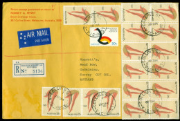 Australia 1984 Olympic Diving, Stamp Dealer Rod Perry Registered Cover To UK(XL) - Cartas & Documentos