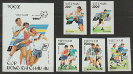 Vietnam Viet Nam MNH Imperf Stamps & SS 1992 : European Euro Football Cup (Ms643) - Vietnam