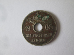 Rare! Germany East Africa 10 Heller 1908 J Coin Mintage Rare=12 000 Pieces See Pictures - German East Africa