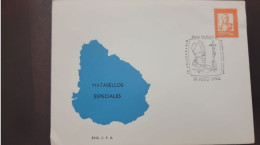 P) 1990 URUGUAY, 70TH ANNIVERSARY VISIT JUAN PABLO II, GENERAL LAVALLEJA, SPECIAL POSTMARKS COVER, XF - Uruguay