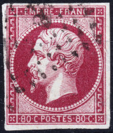 FRANCE - 1859  Yv.17Be 80c Rose Foncé Empire ND Oblitéré - TB - 1853-1860 Napoleone III