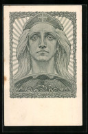 Künstler-AK Fidus: Germania 1914, Steinzeichnung  - Fidus