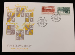 D)1989, NORWAY, FIRST DAY COVER, ISSUE, RESIDENTIAL HOUSES, LARVIK, ROSENDAL. FDC - Nuevos