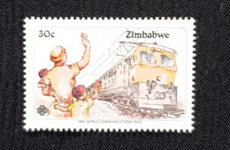 D)1983, ZIMBABWE, STAMP WORLD YEAR OF COMMUNICATIONS, TRAIN, MNH - Zimbabwe (1980-...)