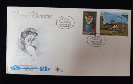 D)1980, SOUTH AFRICA, FIRST DAY COVER, ISSUE, PAINTING, PIETER WENNING, 1873-1921, "STILL LIFE WITH SWEET PEAS", "HOUSE - Otros & Sin Clasificación