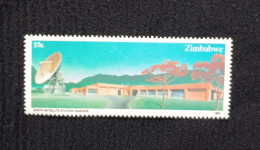 D)1985, ZIMBABWE, STAMP MAZOWE GROUND STATION, VIEW OF GROUND STATION, MNH - Zimbabwe (1980-...)