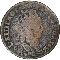 France, Louis XIV, Liard, 1656, Pont-de-l'Arche, Cuivre, TB, Gadoury:80, KM:192 - 1643-1715 Louis XIV Le Grand