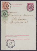 EP Carte-lettre 10c (N°46) + N°56+57 Càd BRUXELLES 5 /29 JUIN 1894 Pour WIESBADEN (Allemagne) (au Dos: Càd Arrivée WIESB - Cartes-lettres