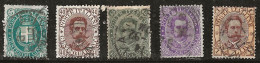 Italie 1889 N°Y.T. ;  40 à 44 Obl. - Usados